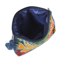 Load image into Gallery viewer, Cotton Cosmetic Bag - Hidalgo Flowers | NOVICA