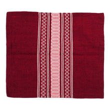 Load image into Gallery viewer, Handwoven Cotton Cushion Cover in Maroon from Mexico - Maroon Style | NOVICA