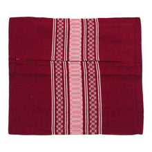 Load image into Gallery viewer, Handwoven Cotton Cushion Cover in Maroon from Mexico - Maroon Style | NOVICA