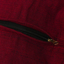Load image into Gallery viewer, Handwoven Cotton Cushion Cover in Maroon from Mexico - Maroon Style | NOVICA