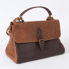 Load image into Gallery viewer, Leather Handbag in Chestnut and Espresso from Mexico - Traditional Vanguard | NOVICA