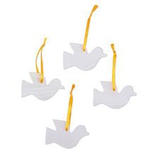 Load image into Gallery viewer, Set of 4 Natural Onyx Dove Ornaments Handcrafted in Mexico - Purity of the Dove | NOVICA