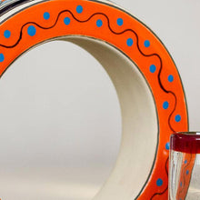 Load image into Gallery viewer, Blue and Orange Ring Shape Ceramic Tequila Decanter - Ring of Liquid Gold | NOVICA