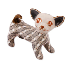 Load image into Gallery viewer, Handcrafted Grey and Beige Ceramic Chihuahua Dog Figurine - Cheerful Chihuahua | NOVICA
