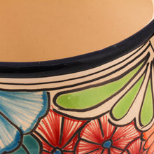 Load image into Gallery viewer, Floral Talavera-Style Ceramic Flower Pot from Mexico - Talavera Majesty | NOVICA
