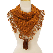 Load image into Gallery viewer, Cotton Scarf in Sunrise and Mahogany from Mexico - Mexican Sunrise | NOVICA