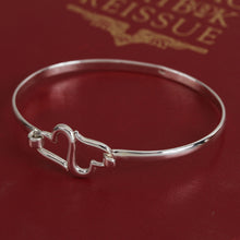 Load image into Gallery viewer, Sterling Silver Heart Bangle Bracelet from Mexico - Heart Harmony | NOVICA