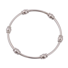 Load image into Gallery viewer, Gleaming Sterling Silver Bangle Bracelet from Mexico - Six Beads | NOVICA