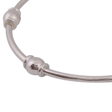 Load image into Gallery viewer, Gleaming Sterling Silver Bangle Bracelet from Mexico - Six Beads | NOVICA