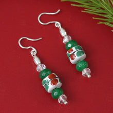 Load image into Gallery viewer, Floral Agate and Ceramic Dangle Earrings from Mexico - Day of Sun | NOVICA