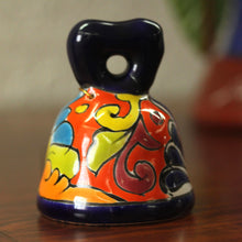 Load image into Gallery viewer, Hand-Painted Talavera-Style Ceramic Bell from Mexico - Ringing Talavera | NOVICA
