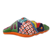 Load image into Gallery viewer, Talavera Style Ceramic Conch Sculpture from Mexico - Talavera Conch | NOVICA