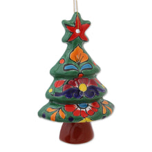 Load image into Gallery viewer, Floral Ceramic Christmas Tree Ornaments from Mexico (Pair) - Talavera Celebration | NOVICA