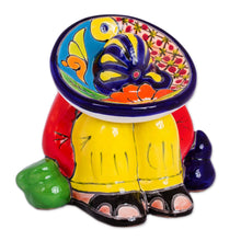 Load image into Gallery viewer, Talavera-Style Ceramic Figurine Crafted in Mexico - Sombrero Slumber | NOVICA