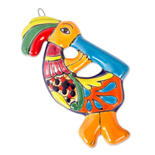 Load image into Gallery viewer, Talavera-Style Ceramic Kokopelli Wall Sculpture from Mexico - Cute Kokopelli | NOVICA