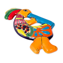 Load image into Gallery viewer, Talavera-Style Ceramic Kokopelli Wall Sculpture from Mexico - Cute Kokopelli | NOVICA
