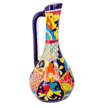 Load image into Gallery viewer, Pitcher-Shaped Talavera-Style Ceramic Vase from Mexico - Talavera Pitcher | NOVICA