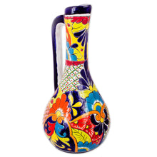 Load image into Gallery viewer, Pitcher-Shaped Talavera-Style Ceramic Vase from Mexico - Talavera Pitcher | NOVICA