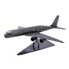 Load image into Gallery viewer, Recycled Metal Auto Part Jet Sculpture from Mexico - Airline | NOVICA