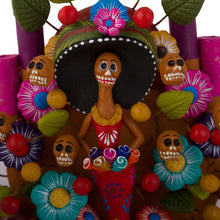Load image into Gallery viewer, Hand-Painted Catrina-Themed Ceramic Sculpture from Mexico - Catrina Tree of Life | NOVICA