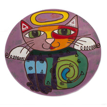 Load image into Gallery viewer, Handcrafted Ceramic Angel Cat Wall Art from Mexico - Angelic Kitty | NOVICA