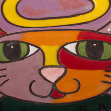 Load image into Gallery viewer, Handcrafted Ceramic Angel Cat Wall Art from Mexico - Angelic Kitty | NOVICA