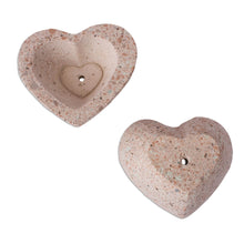 Load image into Gallery viewer, Heart-Shaped Reclaimed Stone Flower Pots (Pair) - Heartfelt Planters | NOVICA