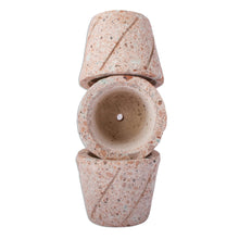 Load image into Gallery viewer, Spiral Pattern Reclaimed Stone Flower Pots (Set of 3) - Plant Stripes | NOVICA