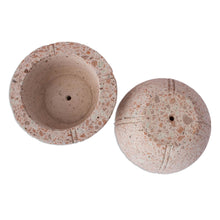 Load image into Gallery viewer, Round Reclaimed Stone Flower Pots from Mexico (Pair) - Verdant Bowls | NOVICA