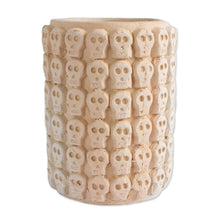 Load image into Gallery viewer, Skull Pattern Ceramic Flower Pot from Mexico - Rows of Skulls | NOVICA