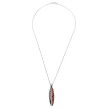 Load image into Gallery viewer, Taxco Sterling Silver and Copper Pendant Necklace - Hammered Abstraction | NOVICA