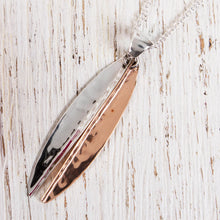 Load image into Gallery viewer, Taxco Sterling Silver and Copper Pendant Necklace - Hammered Abstraction | NOVICA