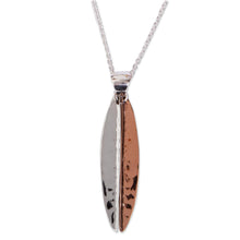 Load image into Gallery viewer, Taxco Sterling Silver and Copper Pendant Necklace - Hammered Abstraction | NOVICA