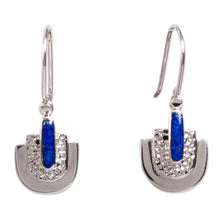 Load image into Gallery viewer, Taxco Lapis Lazuli Dangle Earrings from Mexico - Huipil Style | NOVICA