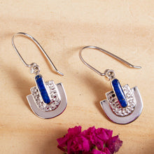 Load image into Gallery viewer, Taxco Lapis Lazuli Dangle Earrings from Mexico - Huipil Style | NOVICA