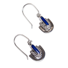 Load image into Gallery viewer, Taxco Lapis Lazuli Dangle Earrings from Mexico - Huipil Style | NOVICA