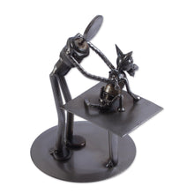 Load image into Gallery viewer, Unique Recycled Auto Parts Veterinarian Sculpture - Rustic Veterinarian | NOVICA