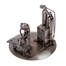 Load image into Gallery viewer, Rustic Metal Auto Parts Sculpture of Welder - Rustic Welder | NOVICA