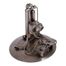 Load image into Gallery viewer, Rustic Metal Auto Parts Sculpture of Welder - Rustic Welder | NOVICA