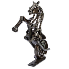Load image into Gallery viewer, 20 Inch Rustic Motorbike Horse Upcycled Auto Parts Sculpture - Rustic Horsepower | NOVICA