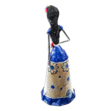 Load image into Gallery viewer, Unique Papier Mache Catrina Statuette with Flower - Catrina with Flower | NOVICA