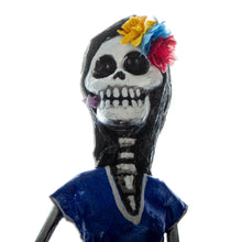 Load image into Gallery viewer, Unique Papier Mache Catrina Statuette with Flower - Catrina with Flower | NOVICA