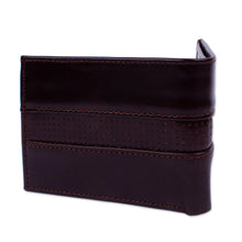 Load image into Gallery viewer, Hand Crafted Brown Leather Wallet for Men - Off Road in Brown | NOVICA