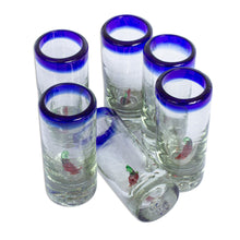 Load image into Gallery viewer, Chili Pepper Motif Tequila Glasses (Set of 6) - Chili | NOVICA