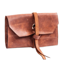 Load image into Gallery viewer, Leather Tool Roll Bag - Ready for the Job | NOVICA