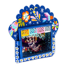 Load image into Gallery viewer, Hand Painted Catrina Metal Wall Art - Showy Catrina | NOVICA