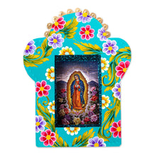 Load image into Gallery viewer, Handcrafted Virgin of Guadalupe Tin Plaque or Photo Frame - Roses for Guadalupe | NOVICA