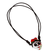Load image into Gallery viewer, Skull Pendant Necklace on Adjustable Cord - Romantic Calavera | NOVICA