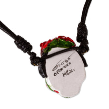 Load image into Gallery viewer, Skull Pendant Necklace on Adjustable Cord - Romantic Calavera | NOVICA