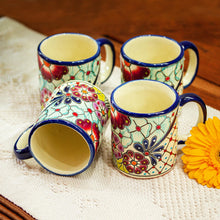 Load image into Gallery viewer, Multicolored Ceramic Mugs from Mexico (Set of 4) - Colors of Mexico | NOVICA